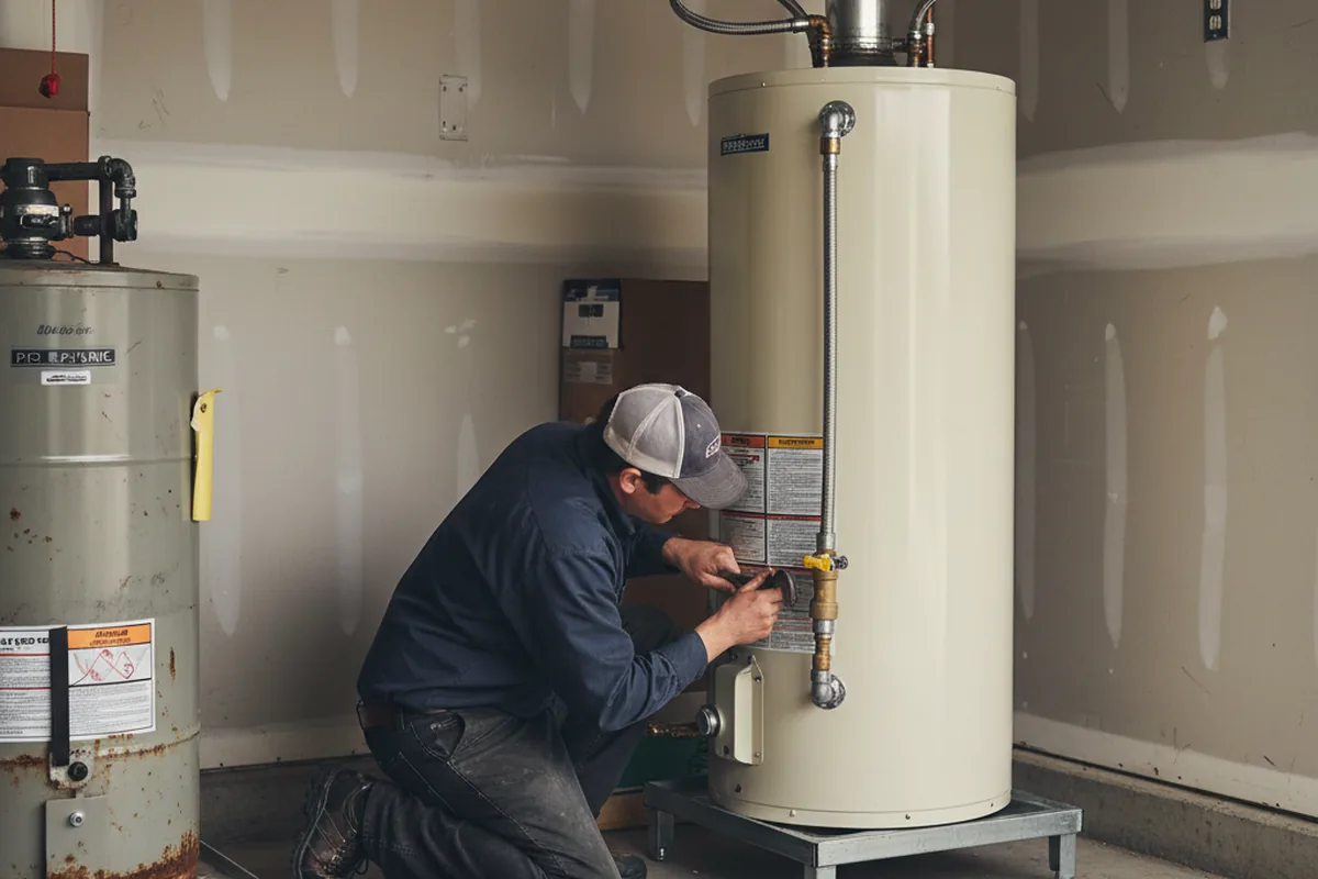 Water heater and shutoff valve replacement in Elbing